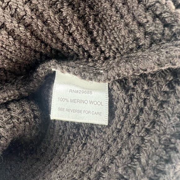 Pendleton Womens Brown 100% Merino Wool Knit Poncho 1/4 Zip Sweater Fringe OSFM - Picture 3 of 4